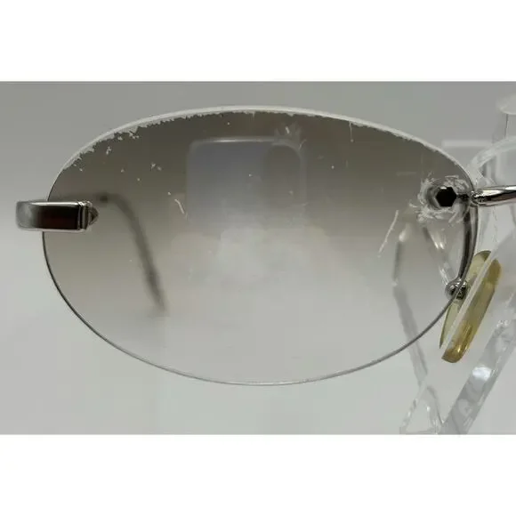 Christian Dior CAT ZGGMN Sunglasses Silver 59-18 135 Oval Rimless - Picture 9 of 10